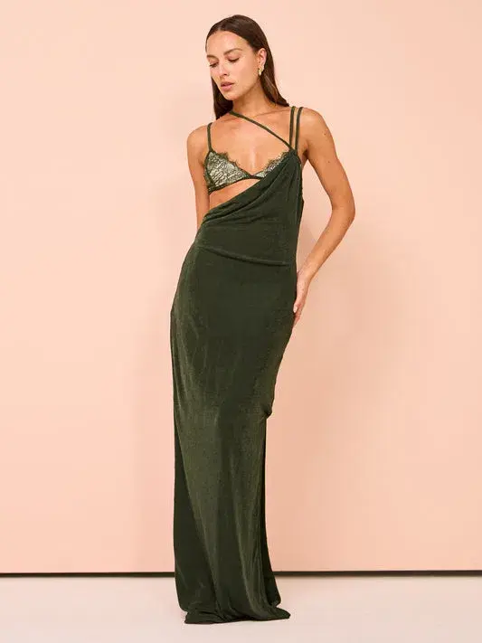 Tojha Alberta Dress Green Size 6  for rent on The Volte - main image