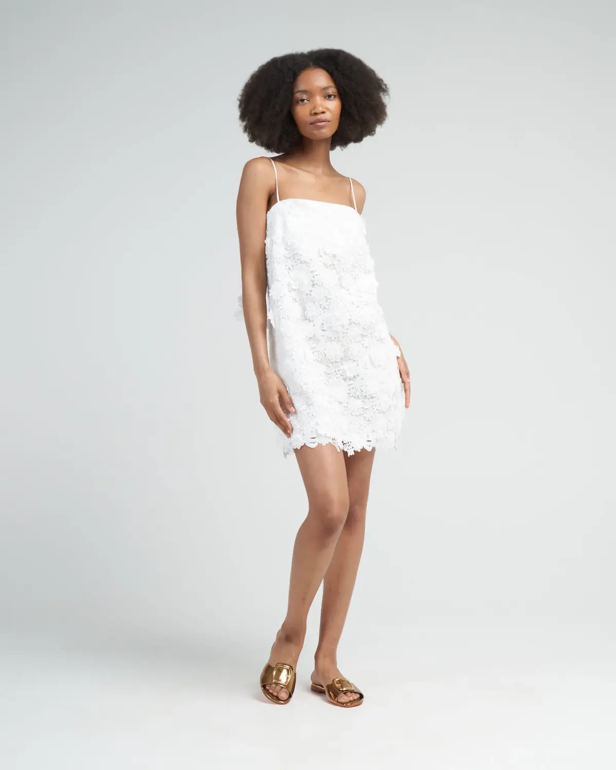 Zimmermann Raie Lace Flower Mini Dress Ivory Size 0P / AU 6P - Image 1