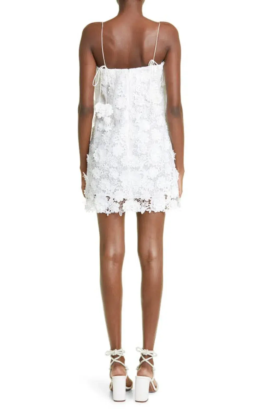 Zimmermann Raie Lace Flower Mini Dress Ivory Size 0P / AU 6P for rent on The Volte - main image