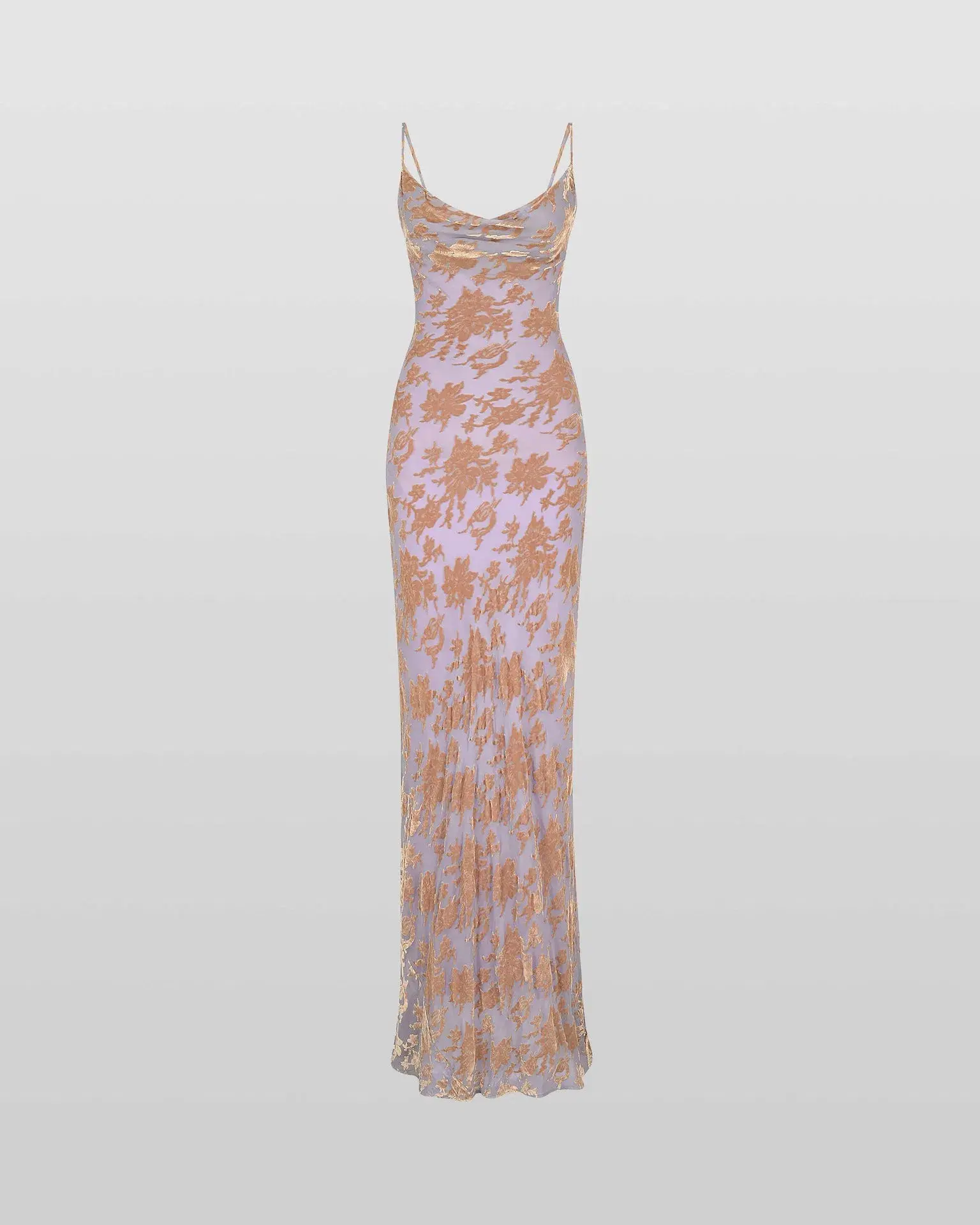 Rat & Boa Athena Silk Devore Floral Cowl Neck Dress in Lavender Size S / AU 8 - Image 4