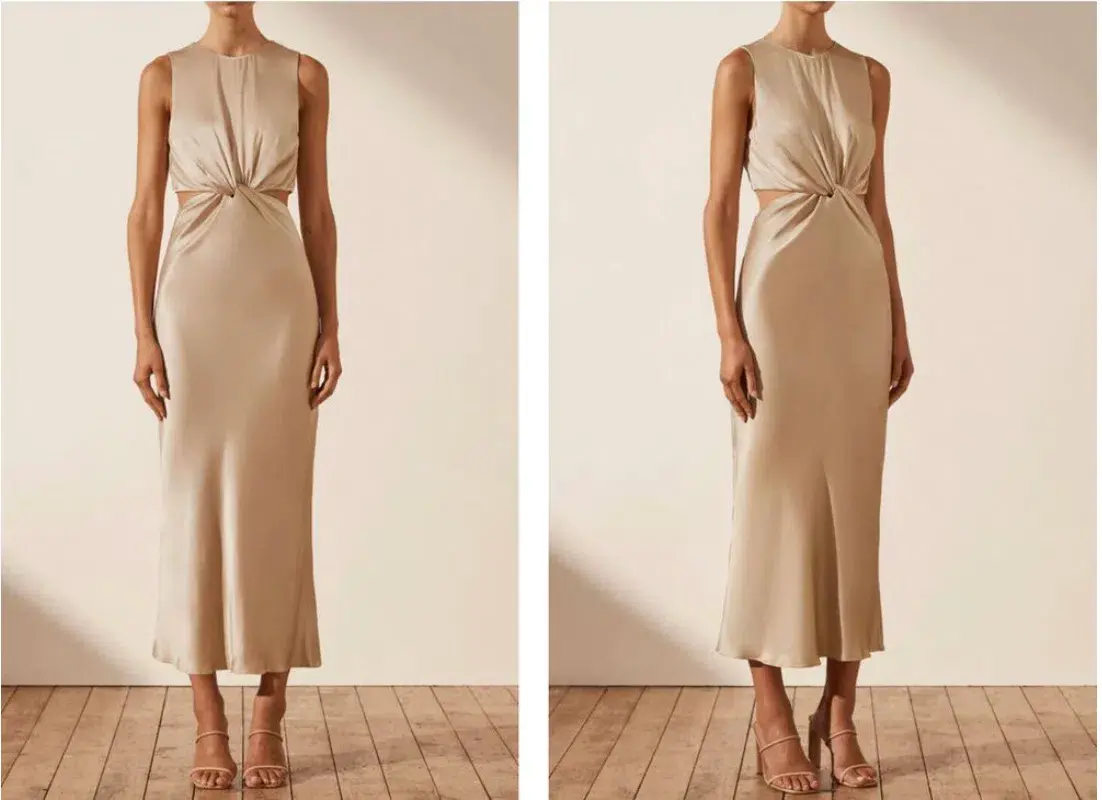 Shona Joy - La Lune Twist Front Sleeveless Midi Dress - Gold - Image 2