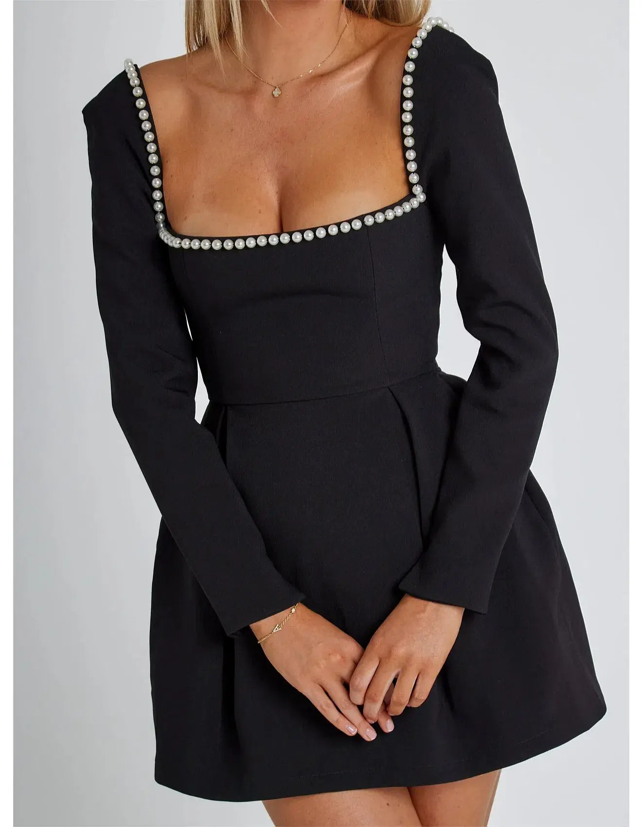 ODD MUSE ULTIMATE MUSE PEARL MINI DRESS BLACK SIZE M / AU 10 - Image 2
