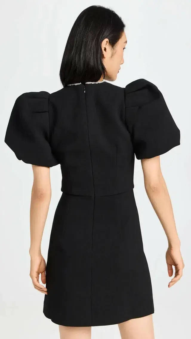 Rebecca Vallance Katie Bow Mini Dress; size 12; black - Image 3