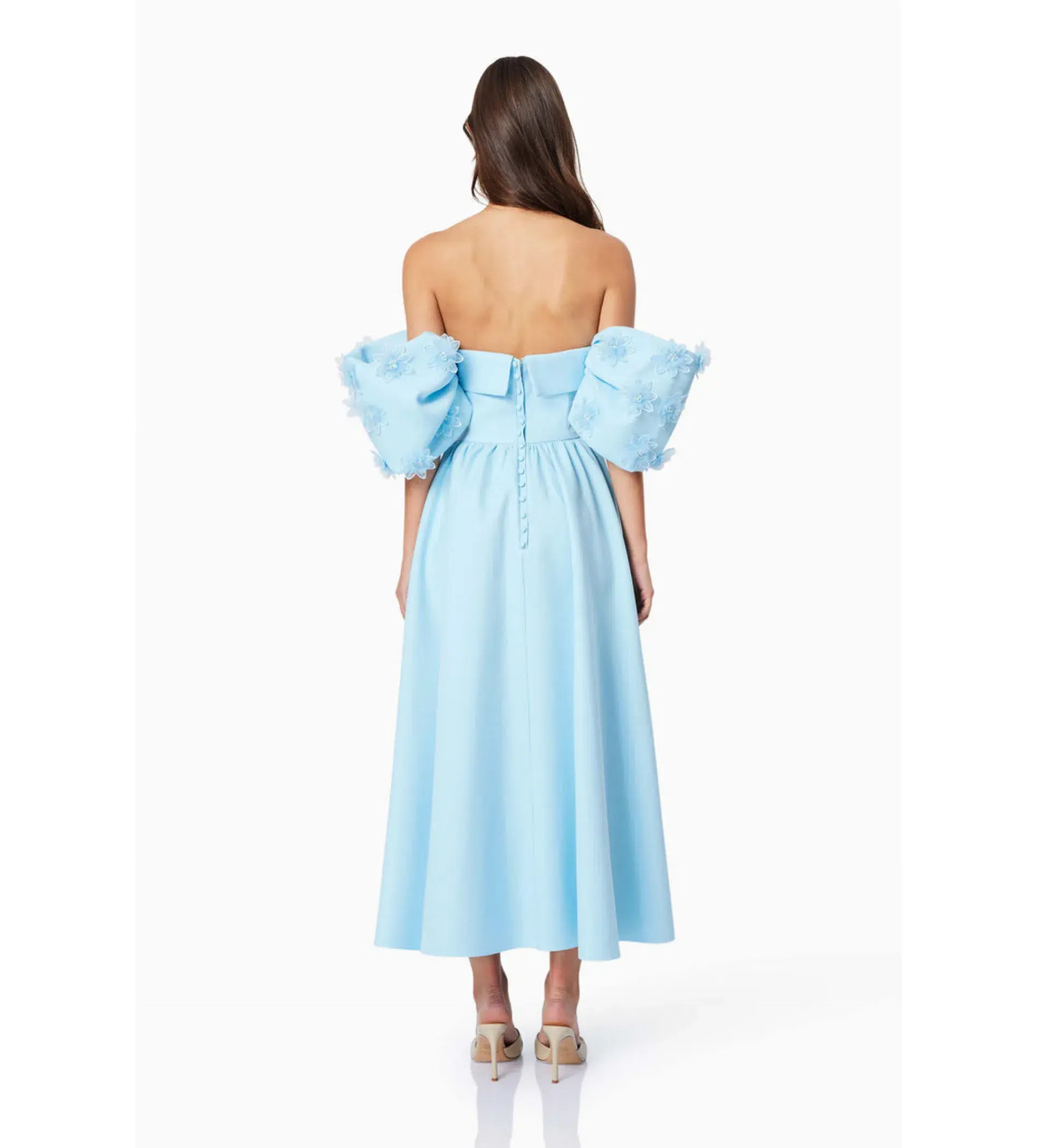 Elliatt Destiny Midi Dress Blue Size AU 16 - Image 4