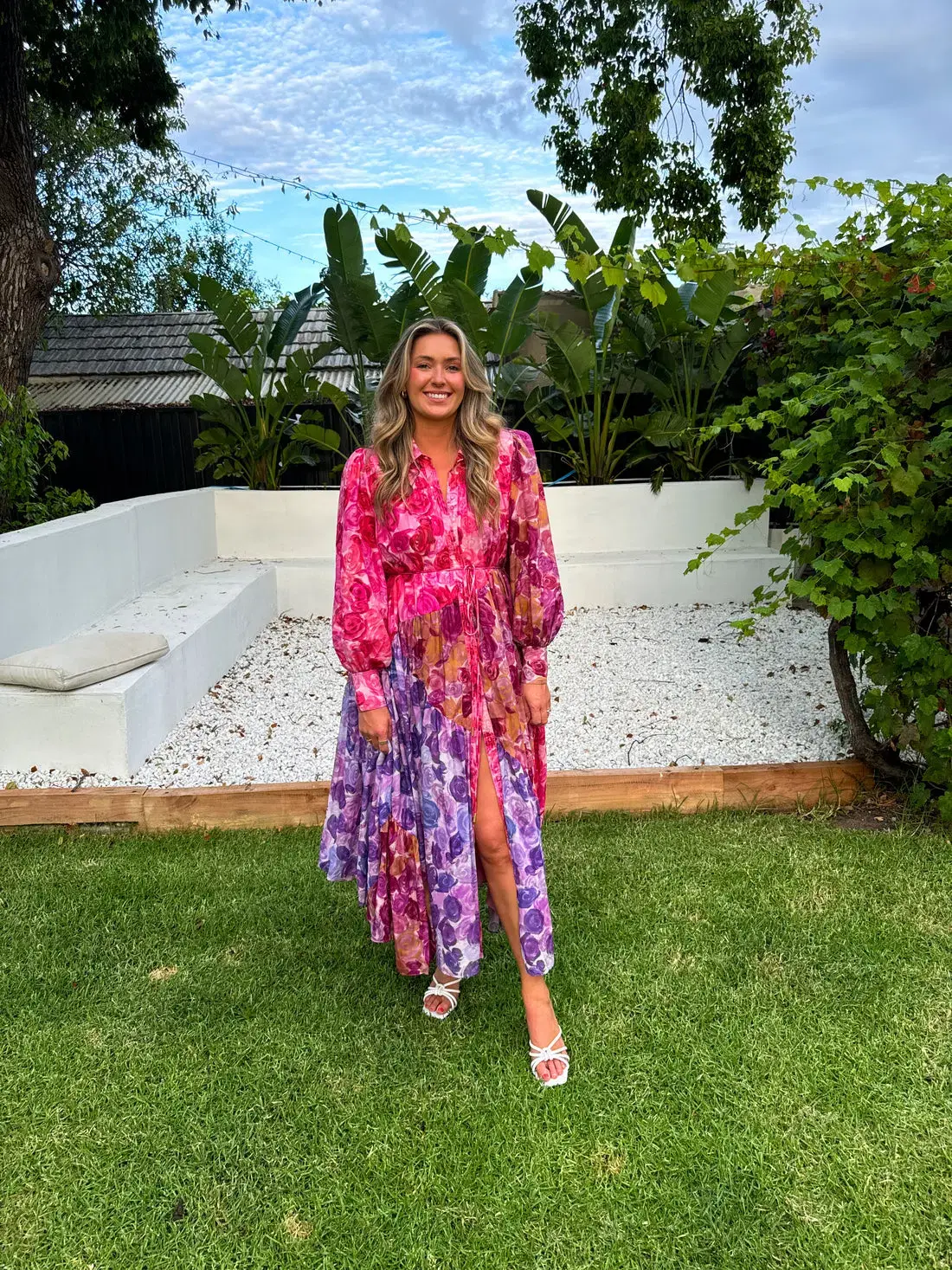 Aje Collisions Smock Maxi Dress Kaleidoscopic Rose Size 10 - Image 3