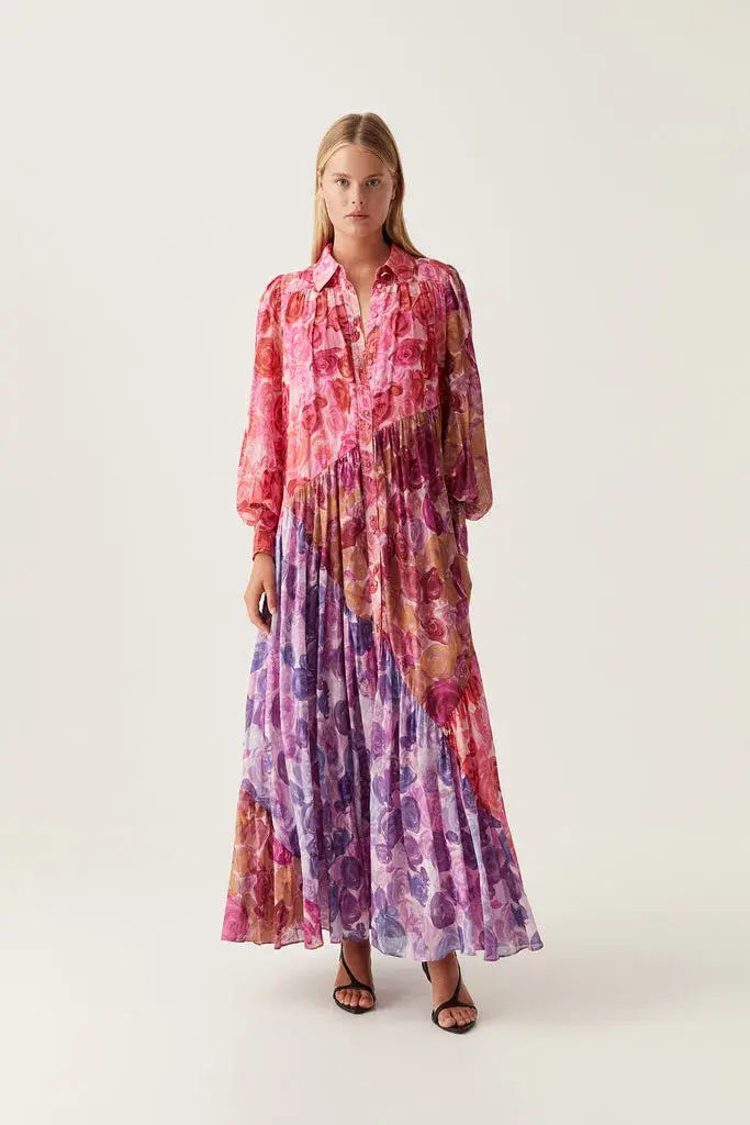 Aje Collisions Smock Maxi Dress Kaleidoscopic Rose Size 16 - Image 1