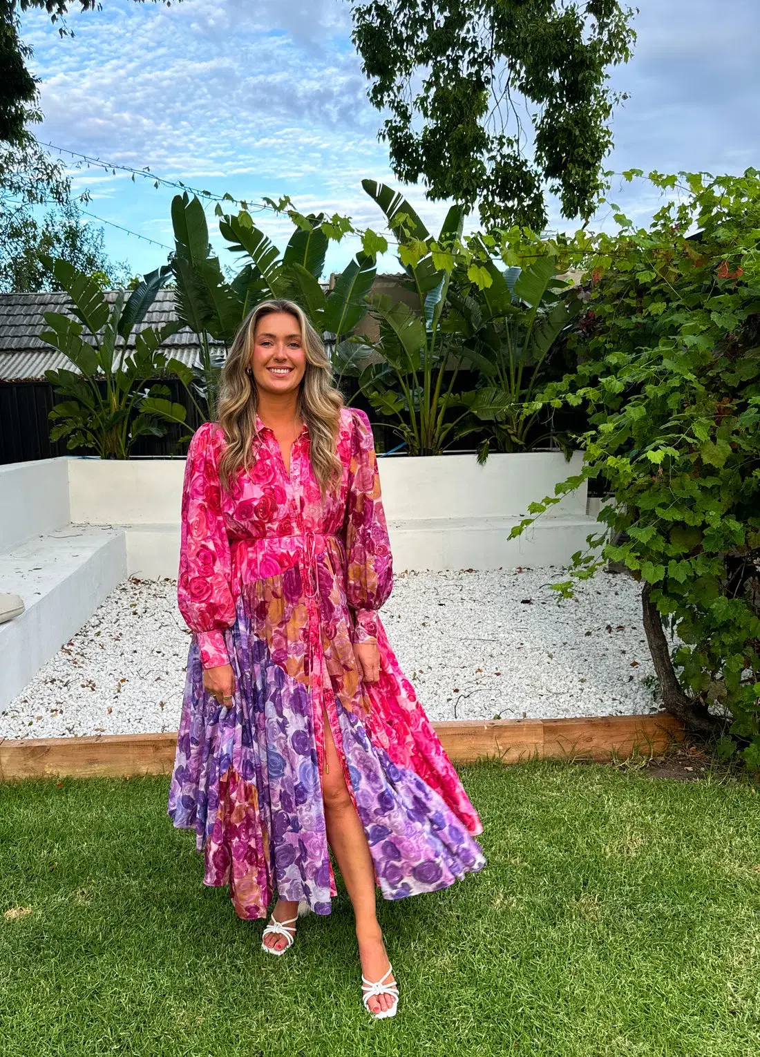 Aje Collisions Smock Maxi Dress Kaleidoscopic Rose Size 16 - Image 5