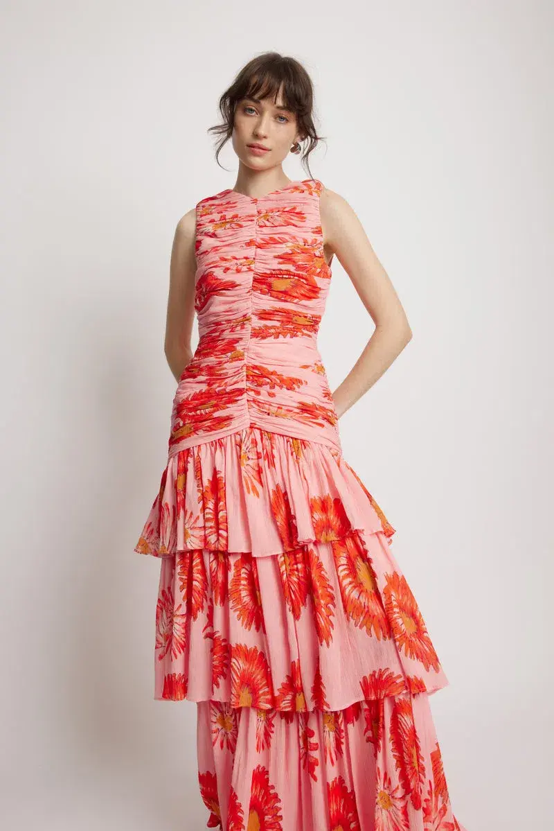 Sunset Lover Wildflower Full Length Dress Floral Size 12 - Image 3