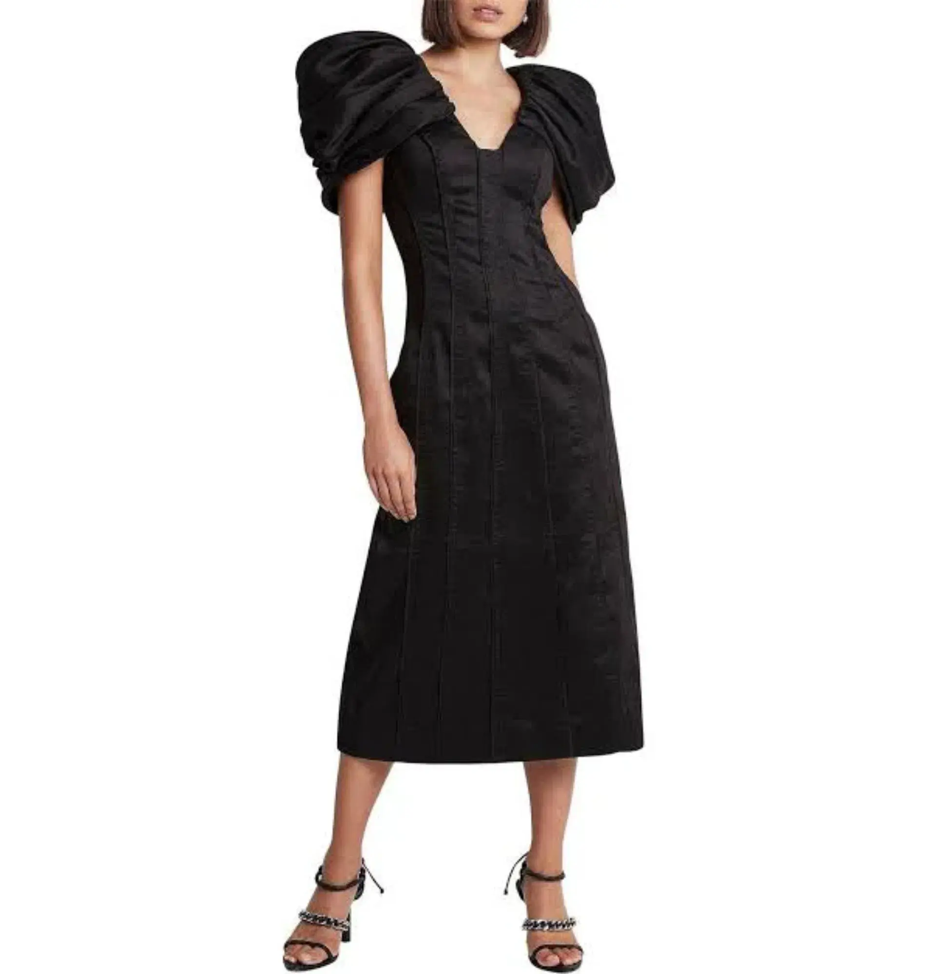 Aje Admiral Midi Dress Black Size AU 16 - Image 1