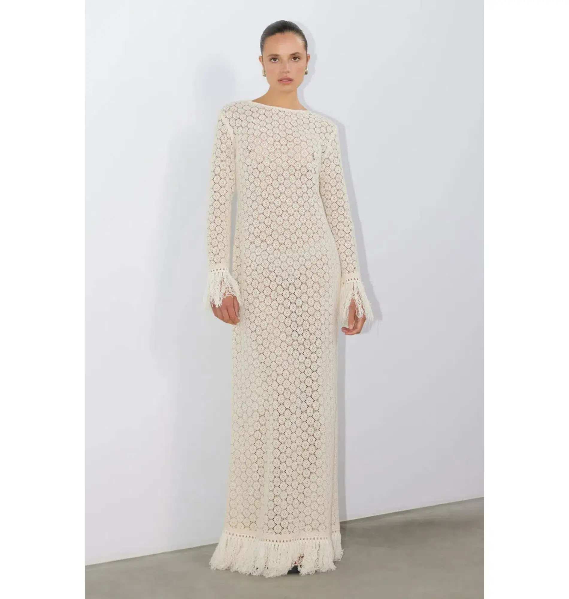 Sunset Lover Coral Crochet Dress Natural Size AU 8 - Image 1