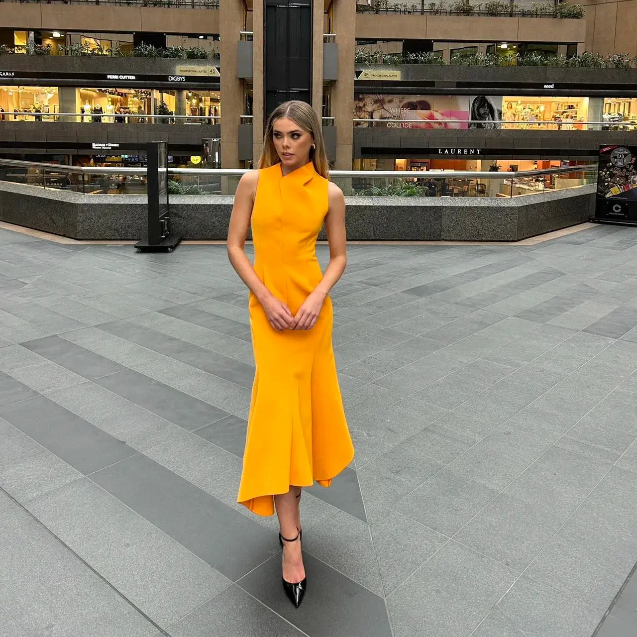 Acler Chalkstone Maxi Dress in Orange Size AU 10 - Image 5