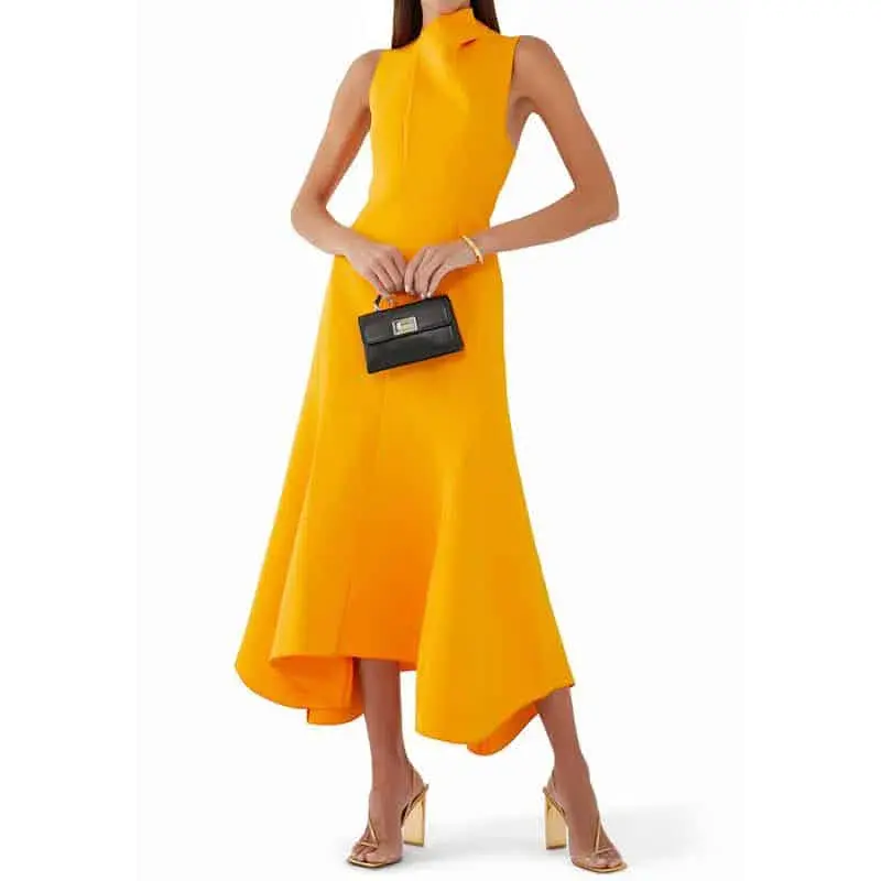 Acler Chalkstone Maxi Dress in Orange Size AU 10 - Image 3