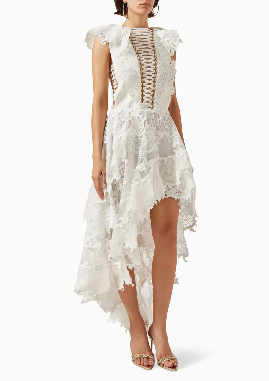 Zimmermann Coaster Corset Laced Gown In Ivory Size 0 / AU 8 for rent on The Volte - main image