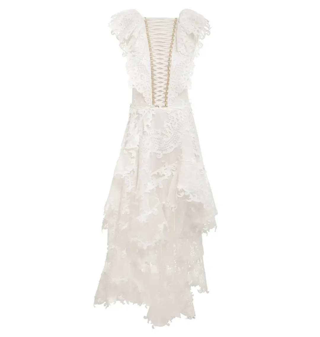 Zimmermann Coaster Corset Laced Gown In Ivory Size 0 / AU 8 for rent on The Volte - main image