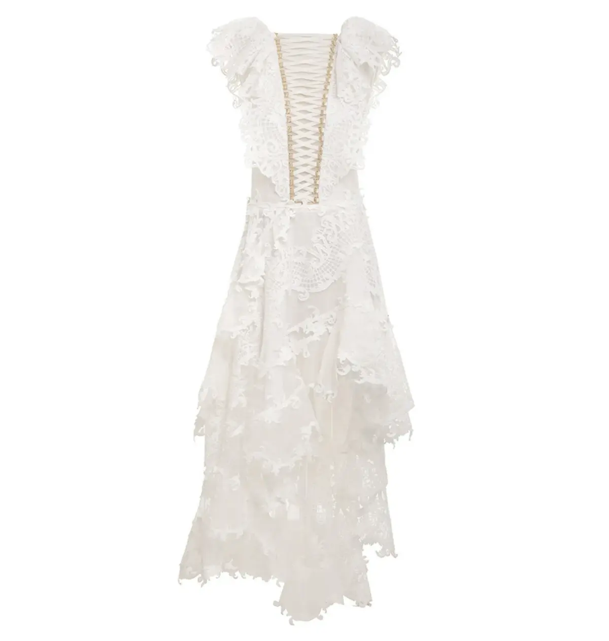 Zimmermann Coaster Corset Laced Gown In Ivory Size 0 / AU 8 - Image 3