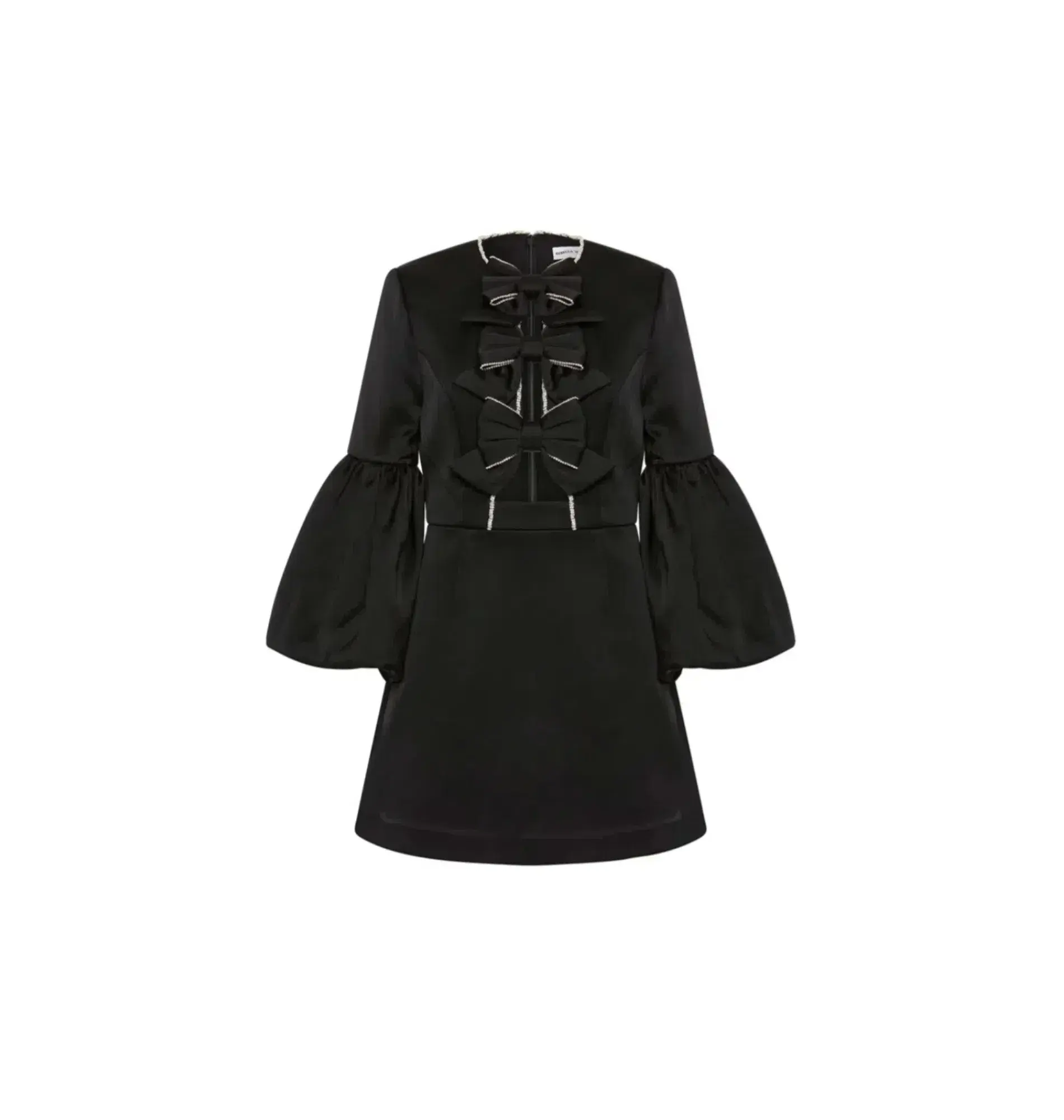 Rebecca Vallance Augustine Bow Mini Dress Black Size AU 14  - Image 6