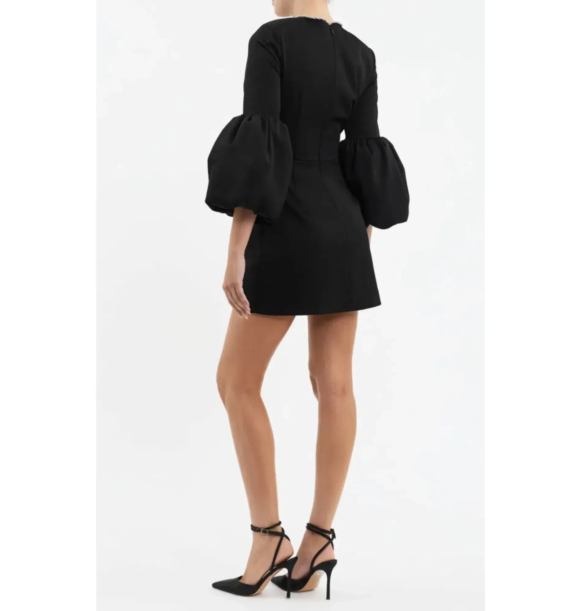 Rebecca Vallance Augustine Bow Mini Dress Black Size AU 14  - Image 5