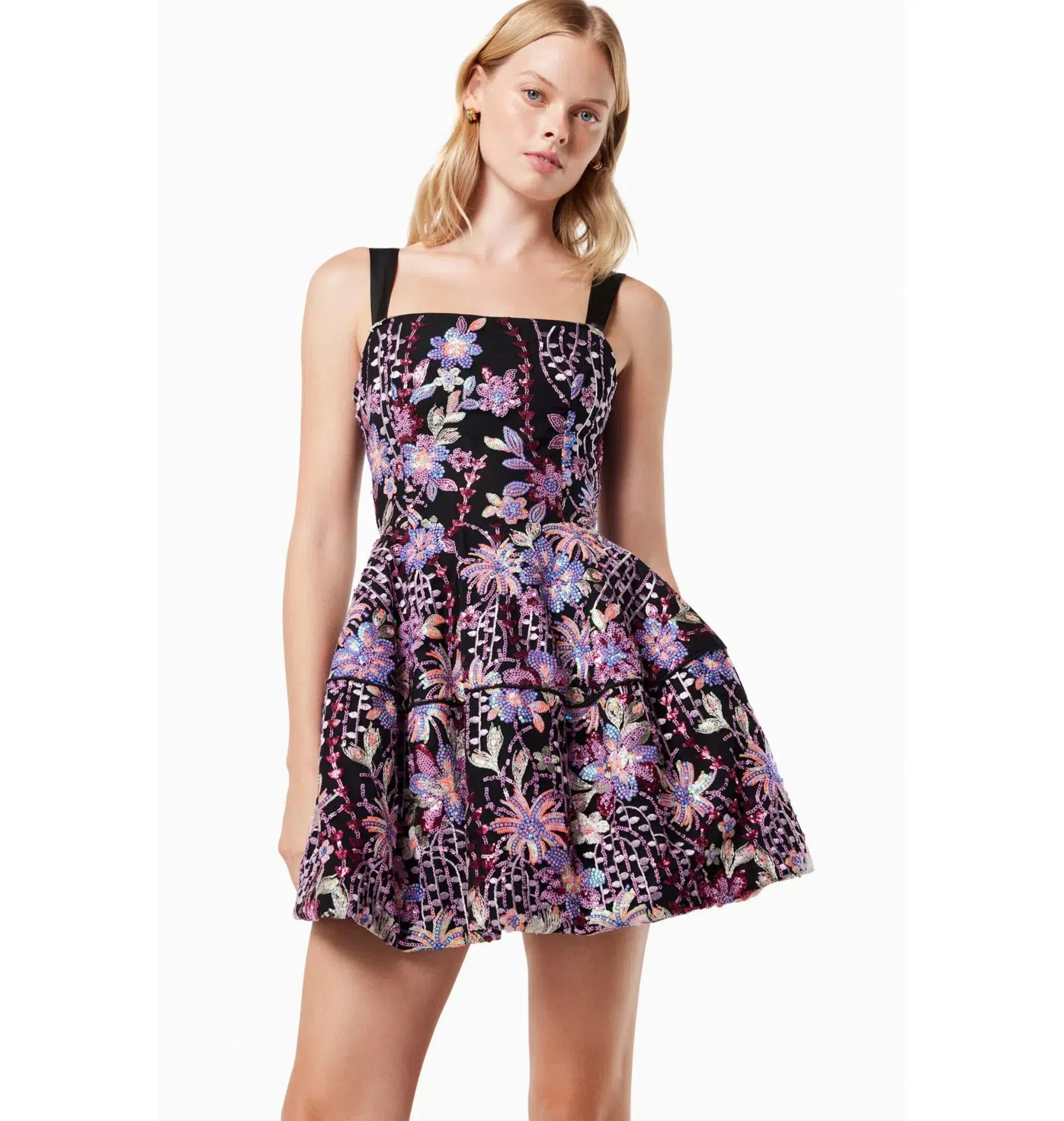 Elliatt Courante Sequin Mini Dress Floral Size AU 14 - Image 2