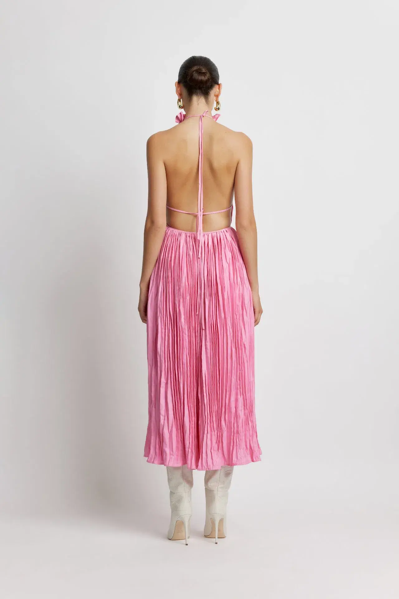 Sunset Lover Marilyn Midi Dress Pink Size AU 14 - Image 3