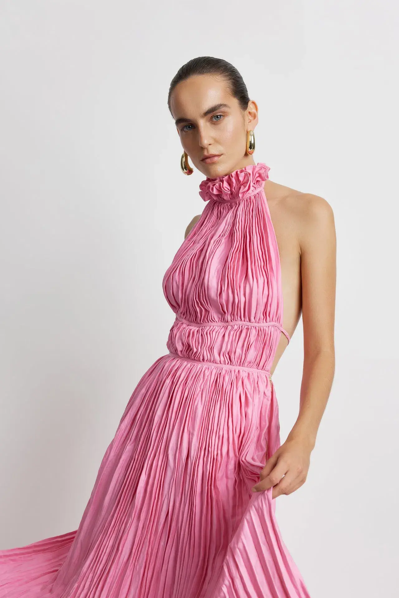 Sunset Lover Marilyn Midi Dress Pink Size AU 14 - Image 2