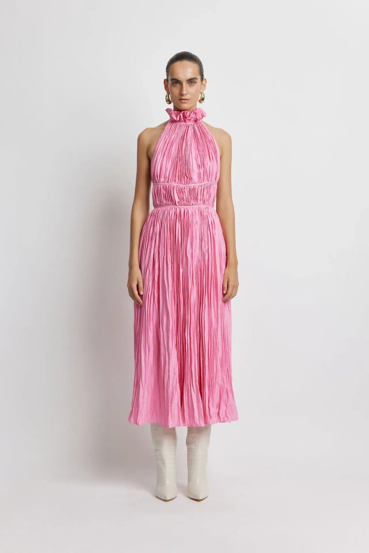 Sunset Lover Marilyn Midi Dress Pink Size AU 14 - Image 1