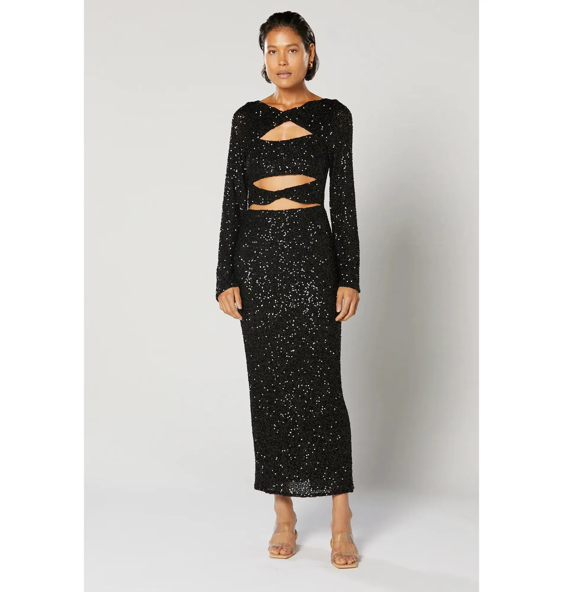 Winona Halle Midi Dress Black Size AU 12 - Image 1