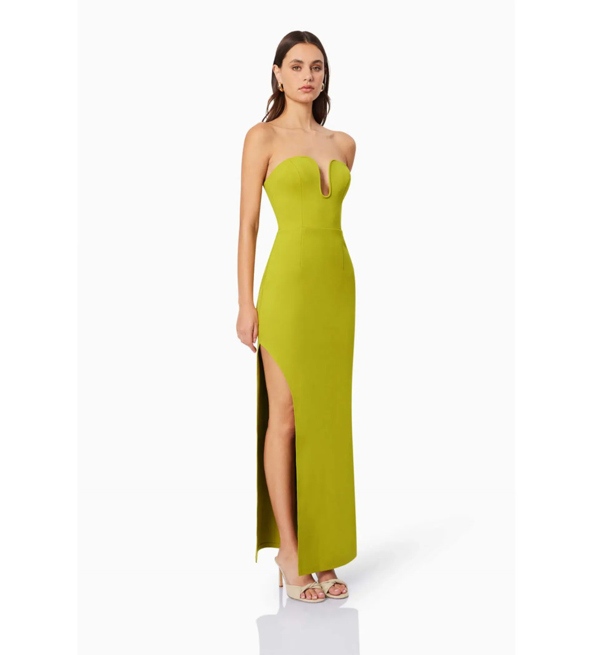 Elliatt Eden Maxi Dress Chartreuse Size 8 - Image 1