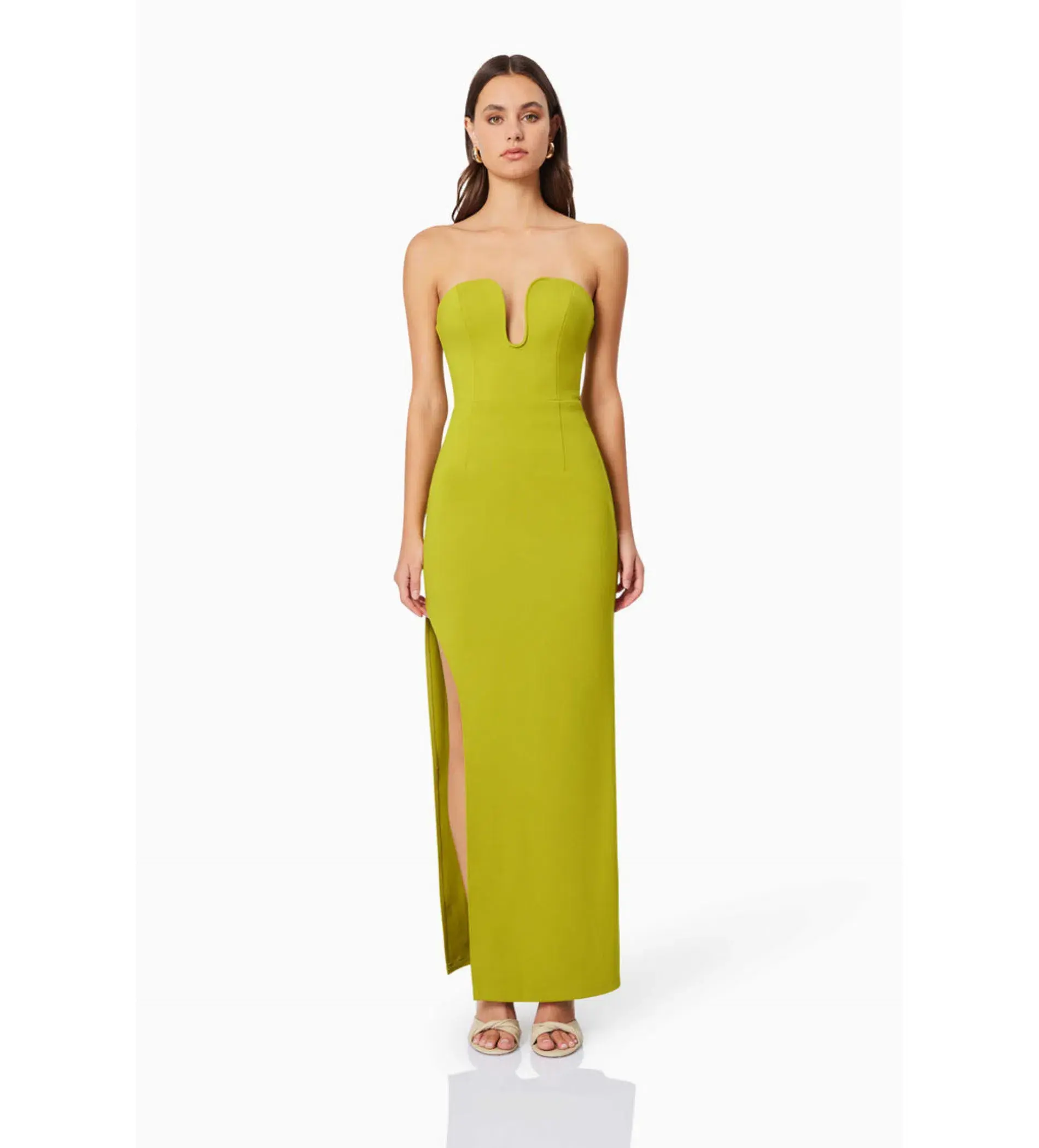 Elliatt Eden Maxi Dress Chartreuse Size 14 - Image 4