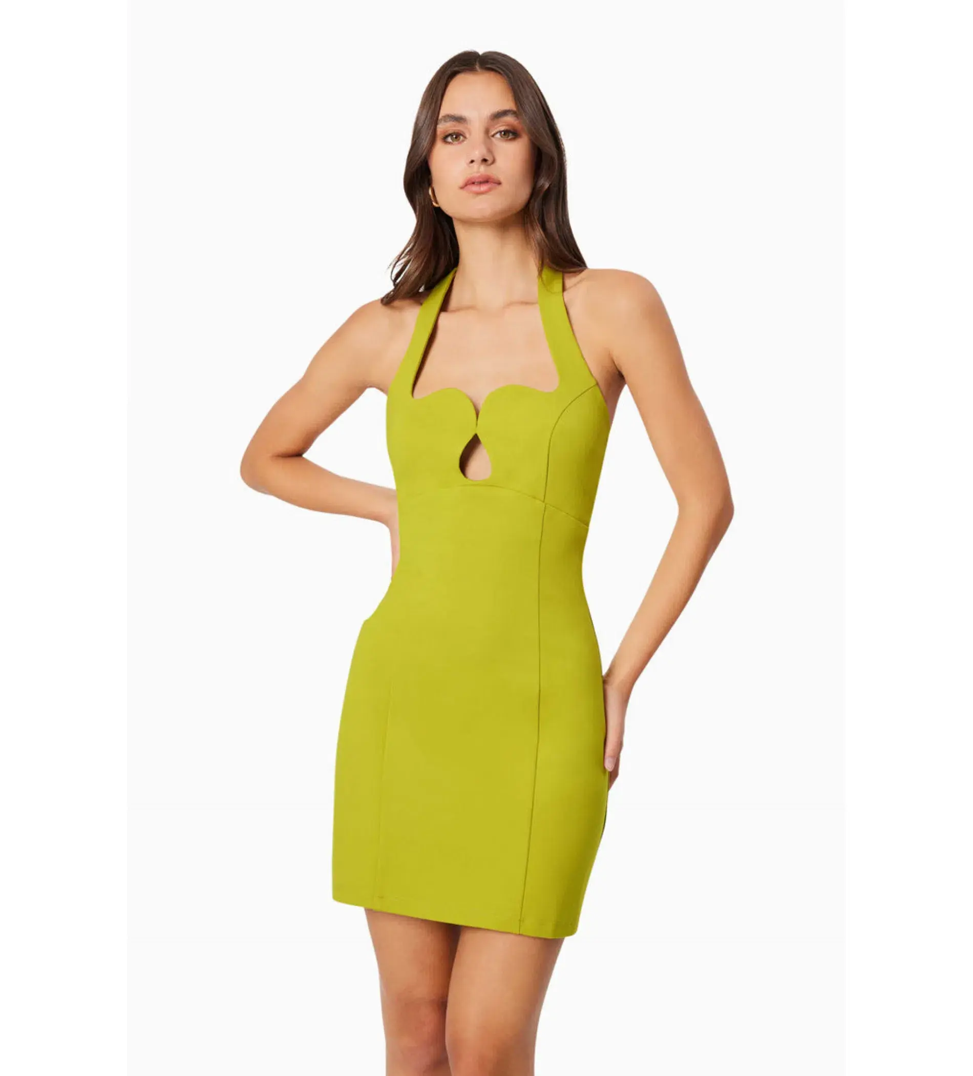 Elliatt Eden Mini Dress Chartreuse Size 10 - Image 2