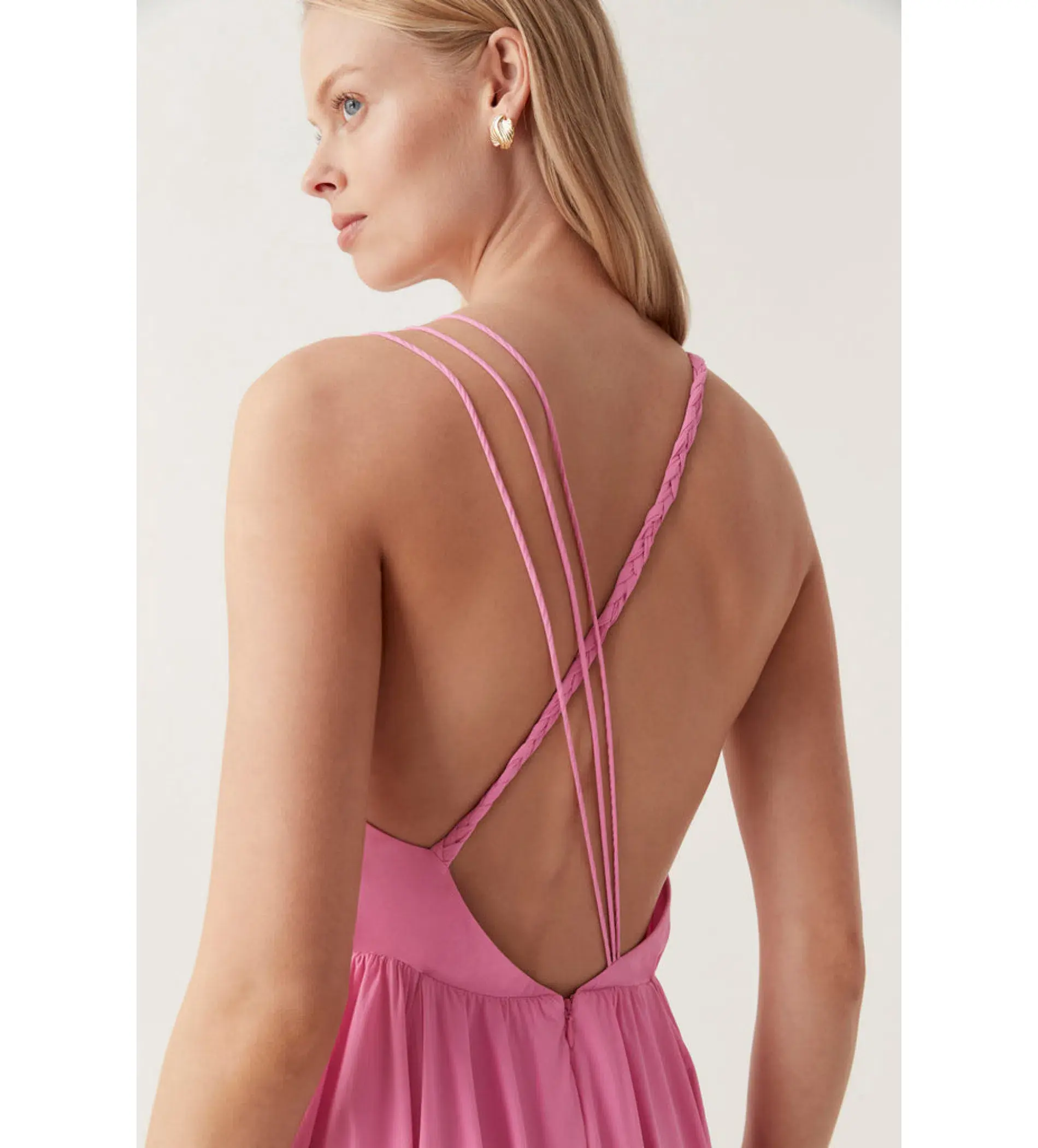 Aje Vellum Maxi Dress Cerise Pink Size 14  - Image 3