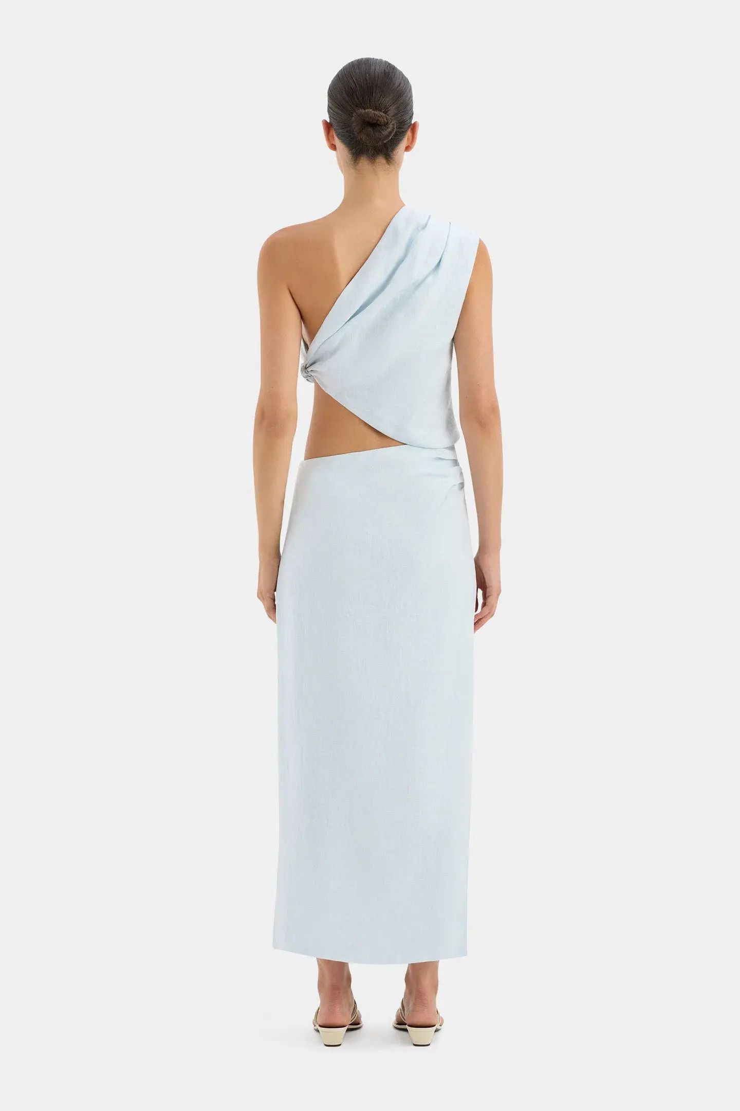 Sir The Label Iris Knot Top and Asymmetric Midi Skirt Set Light Blue Size 0 / AU 6 - Image 2