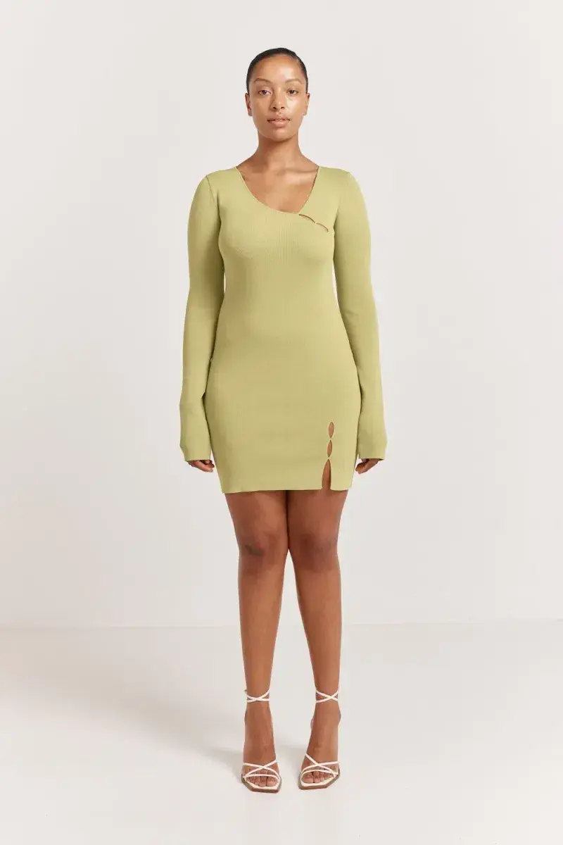 Henne Baronia Mini Dress Green Size 10 - Image 5