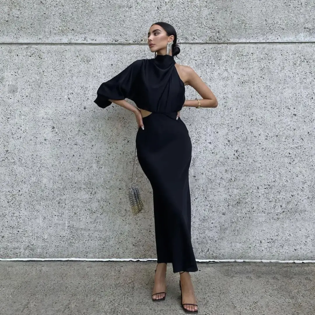 Sheike Olivia One Shoulder Dress Black in Size 8 for rent on The Volte - main image