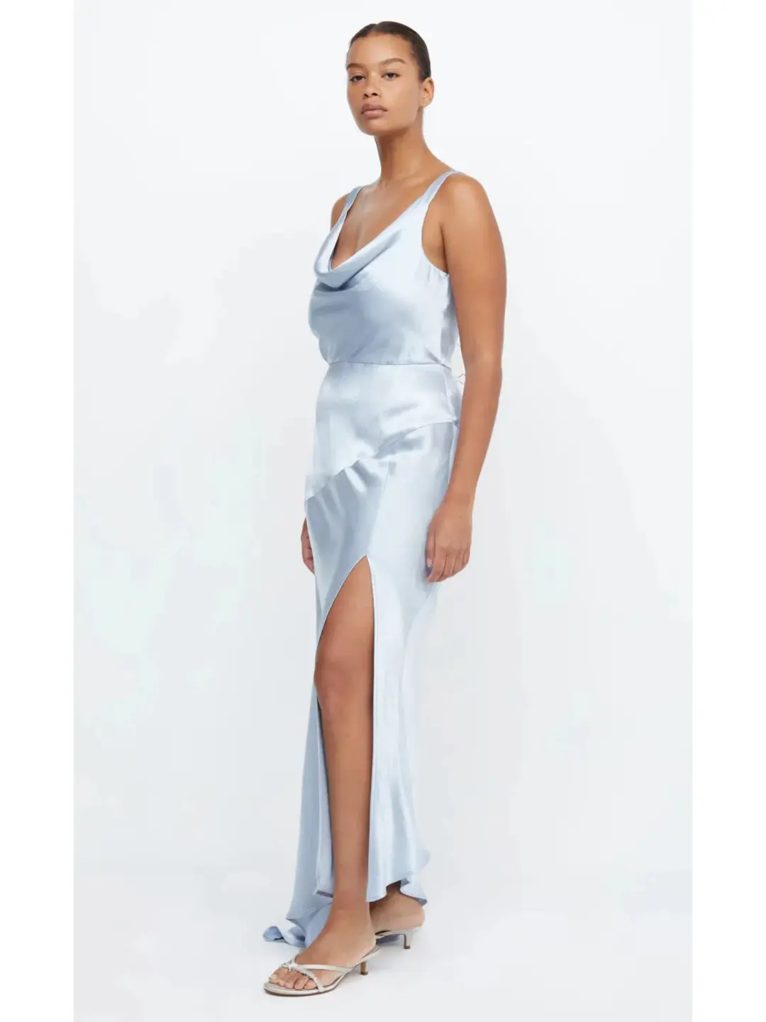 Bec & Bridge Moon Dance Cowl Neck Dress in Dusty Blue in Size 10 for rent on The Volte - main image