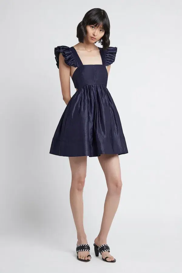 Aje Revitalise Frill Mini Dress Washed Indigo Size XS / AU 6 - Image 1