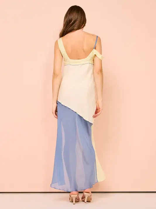 Sir The Label Thames Splice Midi Dress Ecru Multi Size 2 / AU 10  - Image 6