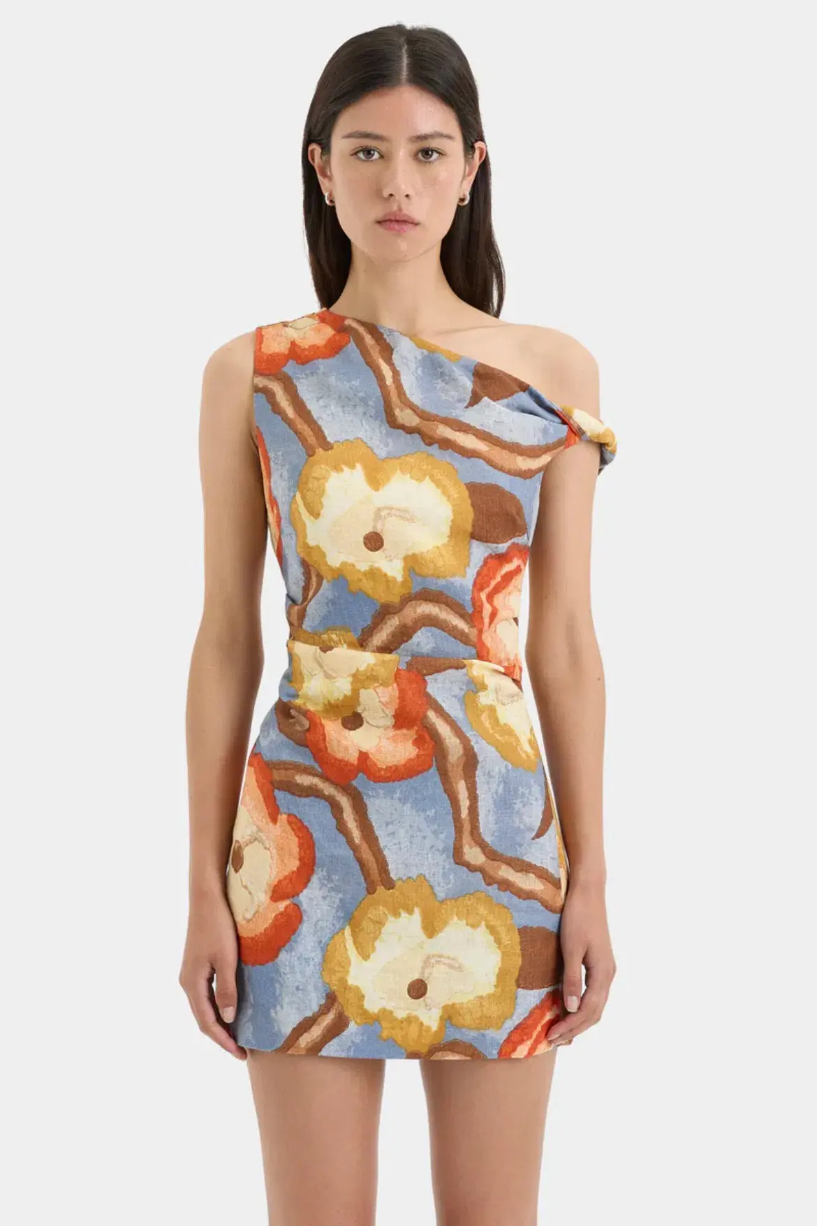 Sir The Label Avery Twist Mini Dress Camellia Floral Print Size 1 / AU 8 - Image 2