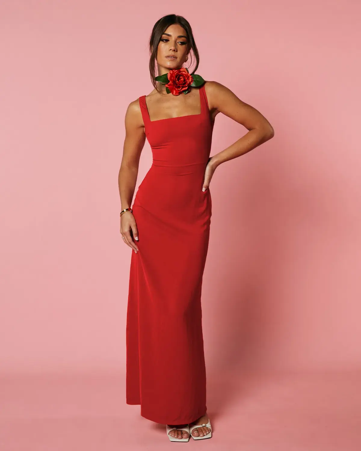 Isabelle Quinn Scarlette Maxi Dress in Crimson Size 10 - Image 1