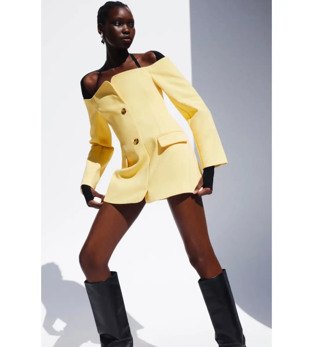 Sir the Label Sandrine Tailored Mini in Limone Size 8  for rent on The Volte - main image