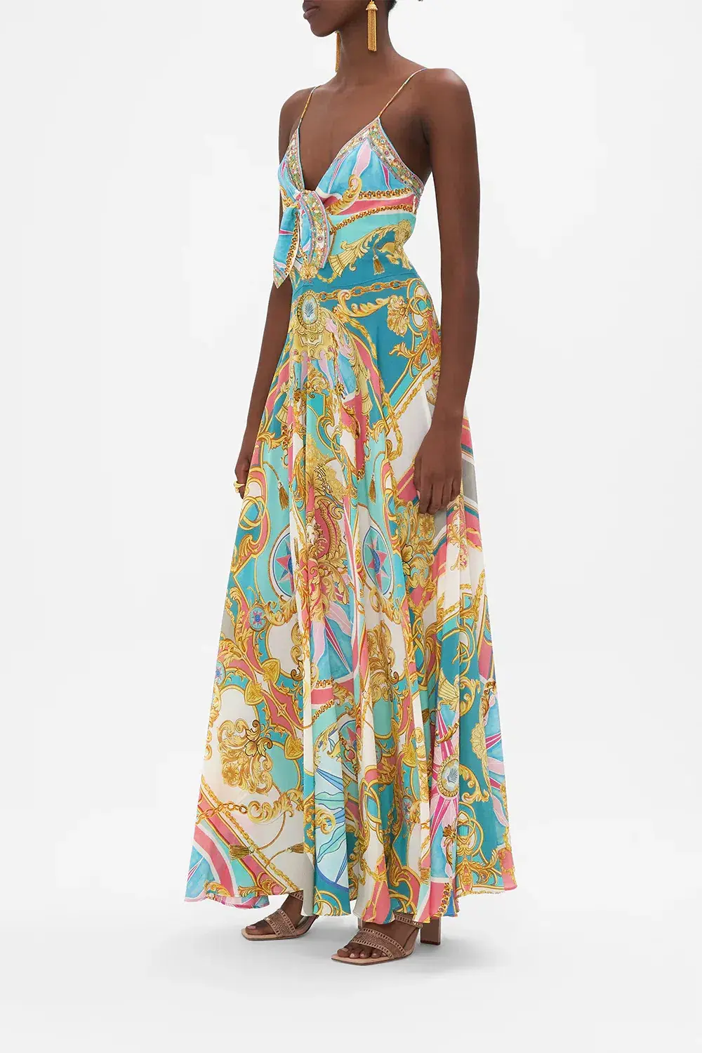 Camilla Sail Away with Me Tie Front Dress Multi Size XS/Au 6 - Image 4