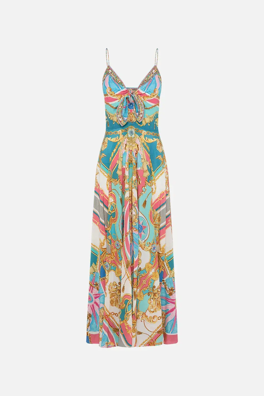 Camilla Sail Away with Me Tie Front Dress Multi Size XS/Au 6 for rent on The Volte - main image