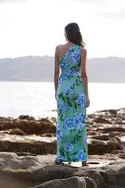 Sonya Moda Nour Azzuro Verde Dress Azzuro Verde Botanico Print Size 16 - Image 3
