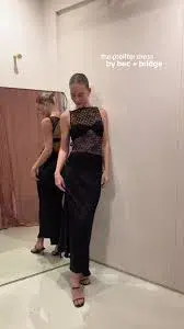 Bec and Bridge Pfeiffer Maxi Dress Black Size 6 - Image 4
