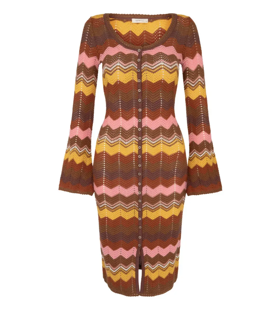 Spell Ziggy Crochet Midi Dress Multi Size XS/Au 8  for rent on The Volte - main image