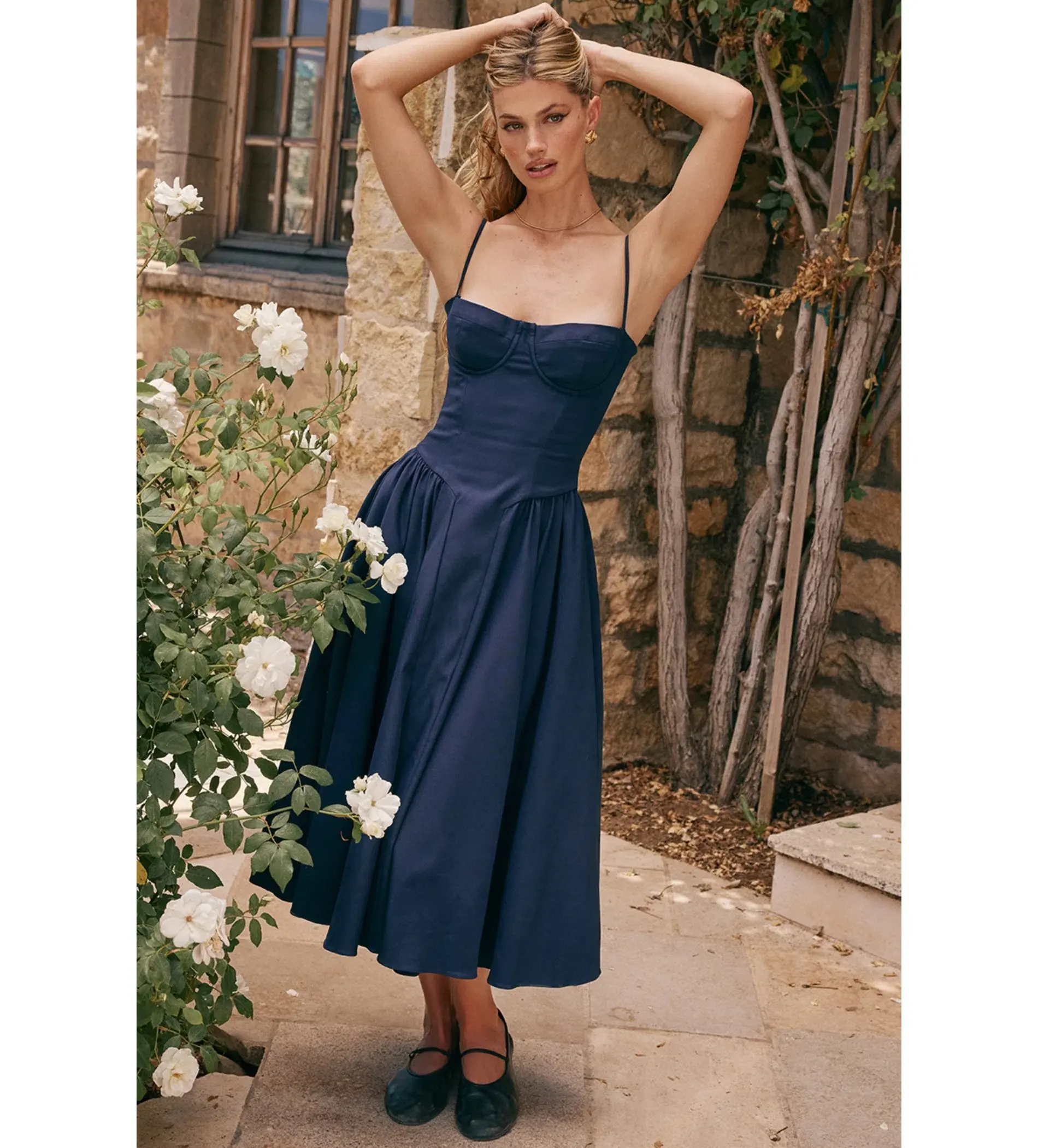 House Of CB Samaria Dress Navy Size S/Au 8 - Image 1