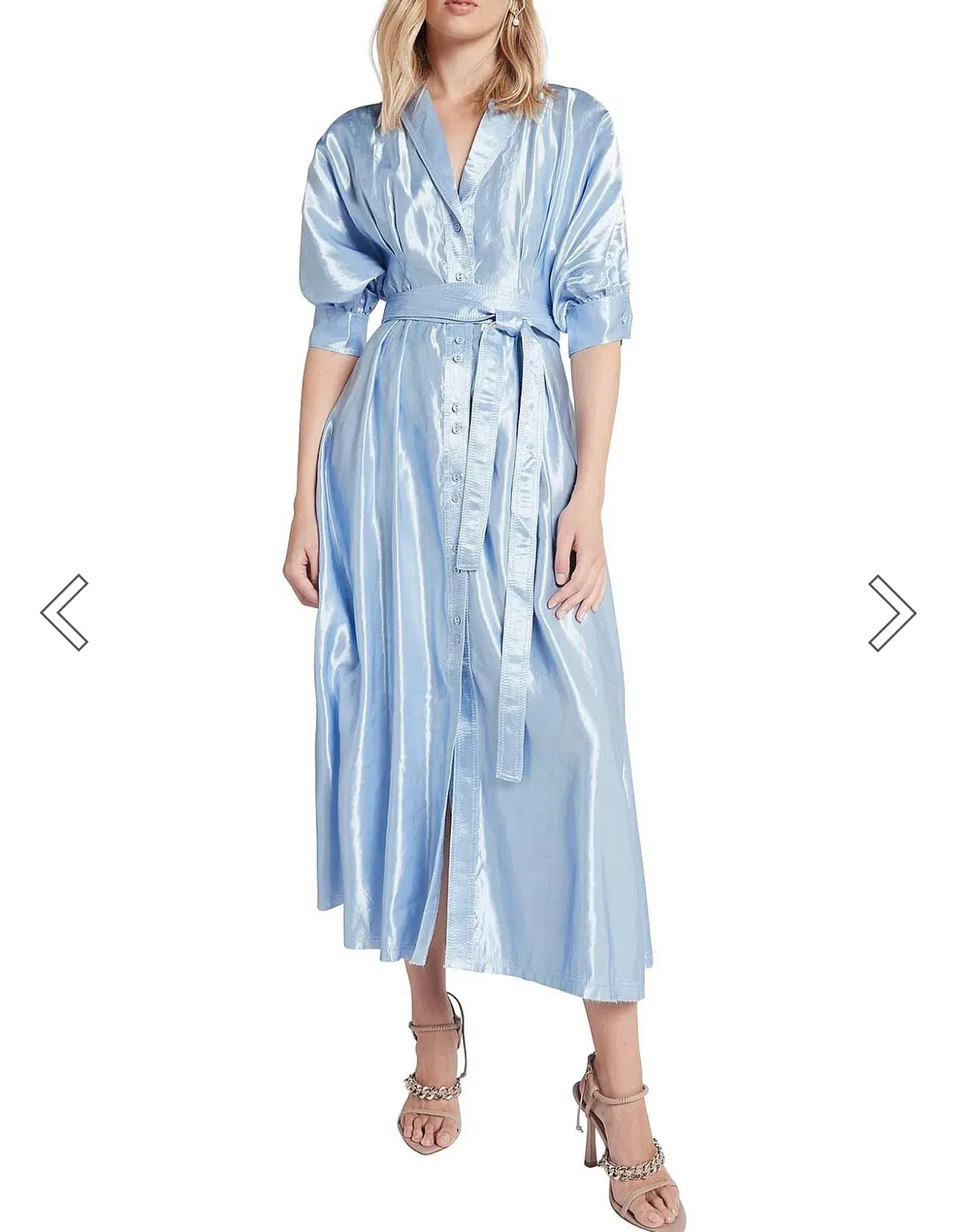 AJE Cosmos Hudson Midi Dress - SHINY SKY BLUE SIZE 14 - Image 6