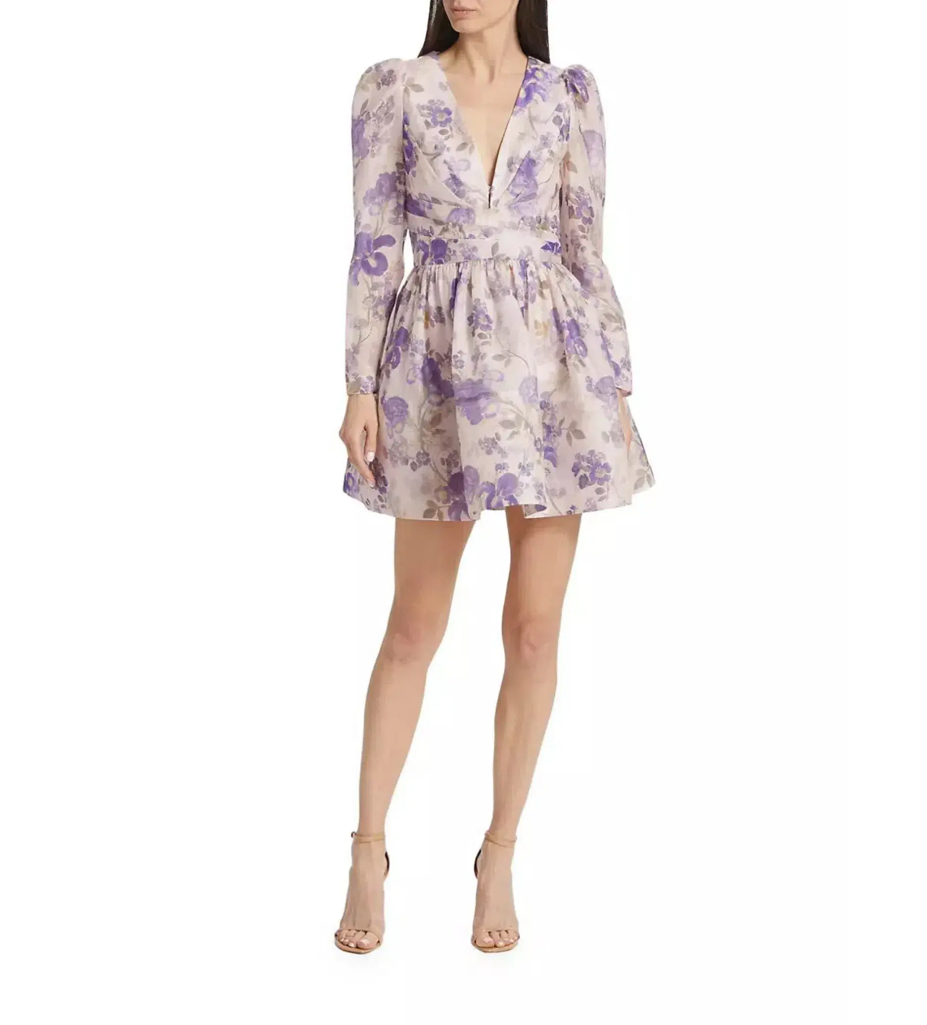 Zimmermann The Lyrical Cross Over Mini In Blue Iris Cream Size 0/ Au 8 - Image 1