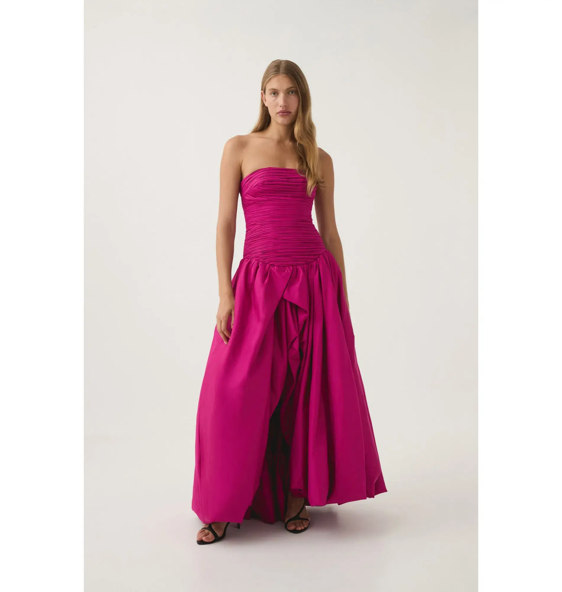 Aje Violette Bubble Hem Maxi Dress Deep Magenta Size AU 12 - Image 3