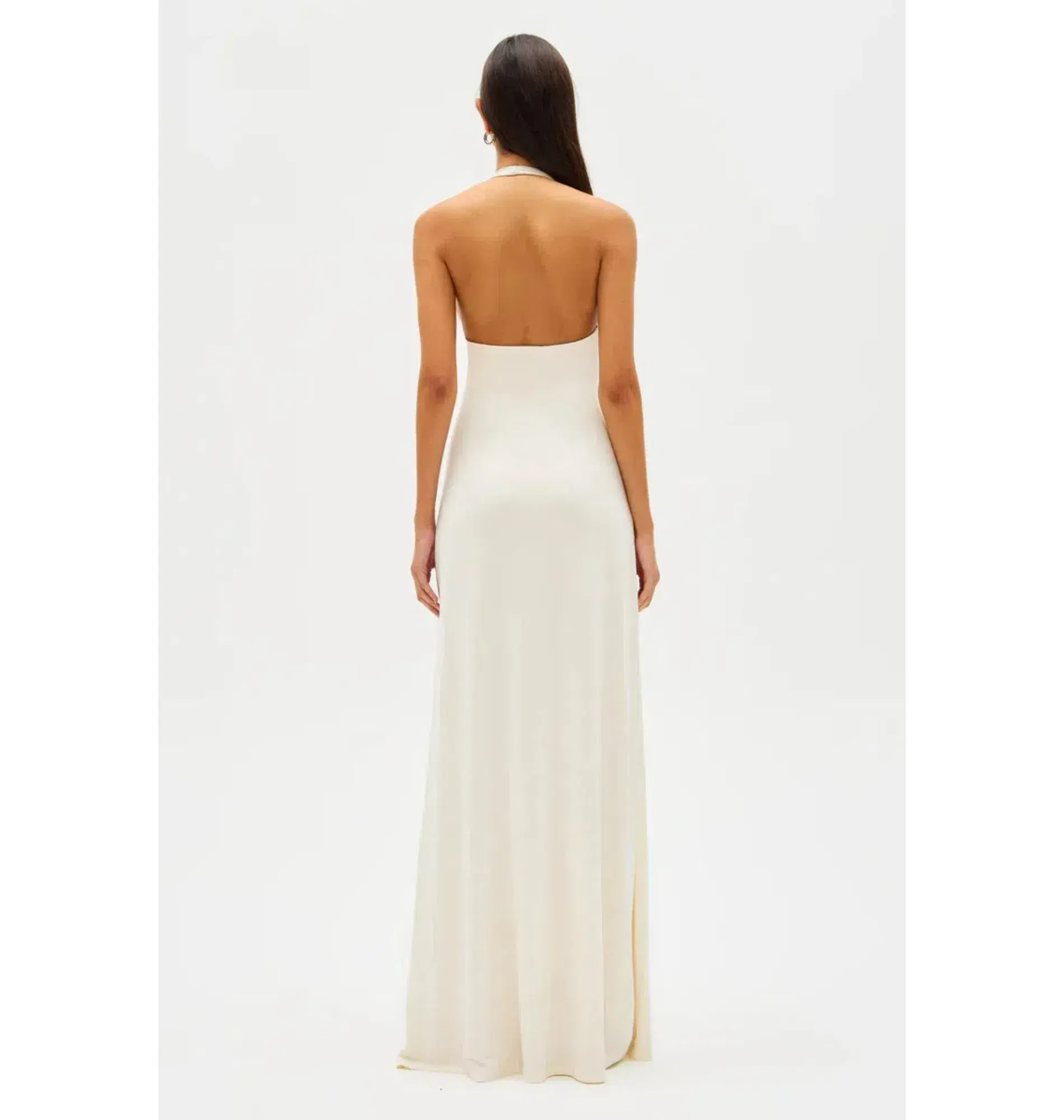 Misha Jennifer Cupro Maxi Dress White Size 10/M - Image 3