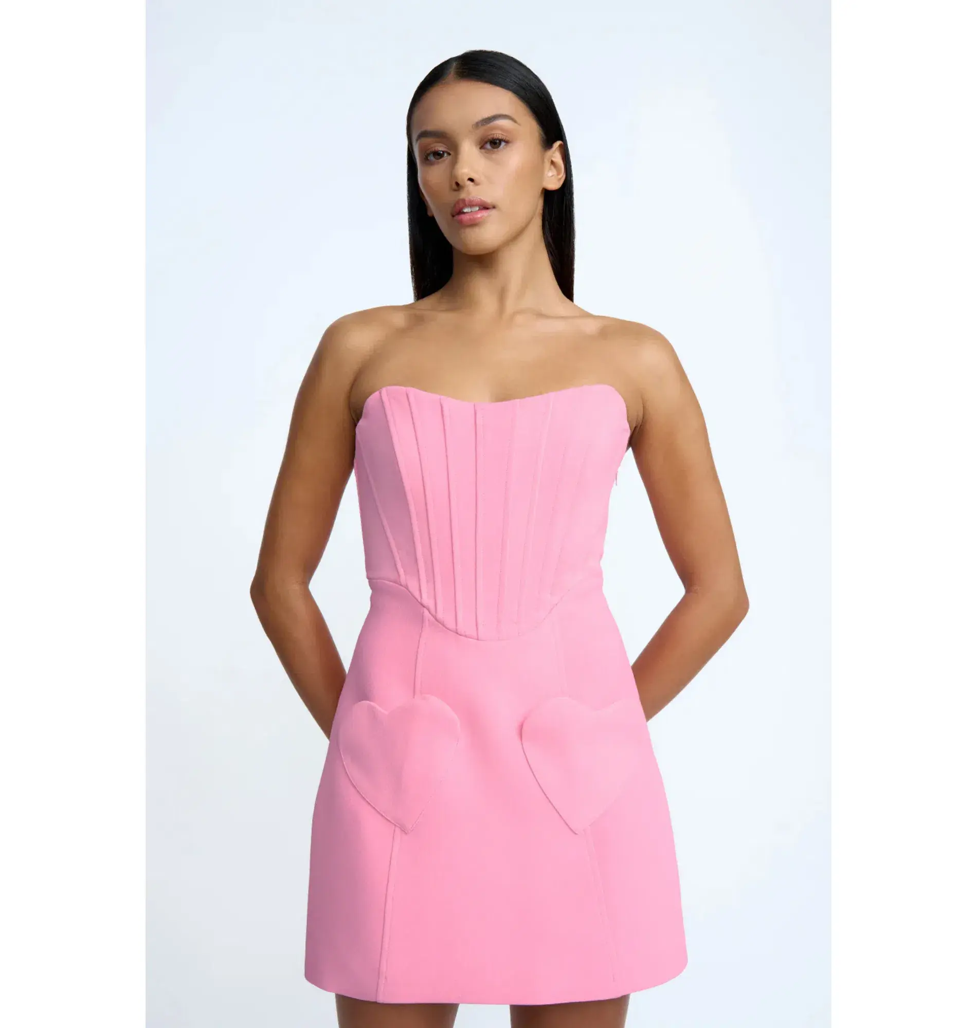 By Johnny Celeste Corset Heart Mini Dress Pink Size AU 10 - Image 2